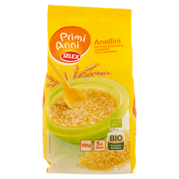 Selex Primi Anni Pastina per l'Infanzia Anellini Biologica 350 g