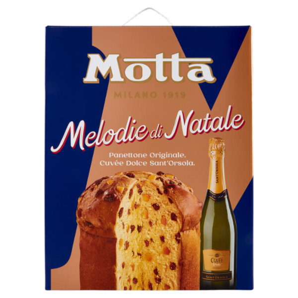 Motta Melodie di Natale Panettone Originale 700 g + Spumante Cuvée Dolce Sant'Orsola 75 cl