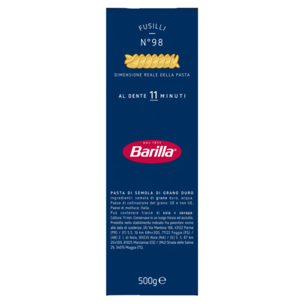 Barilla Pasta Fusilli n.98 500g