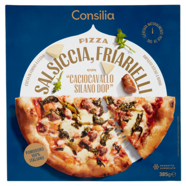 Consilia Optima Pizza Salsiccia, Friarielli e Cacio Cavallo D.O.P. Surgelata 385 g
