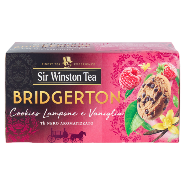 Sir Winston Tea Bridgerton Cookies Lampone e Vaniglia Tè Nero Aromatizzato 20 x 1,75 g