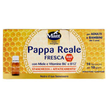Matt Tonici Energetici Pappa Reale Fresca 800 Mg 10 x 8 Ml