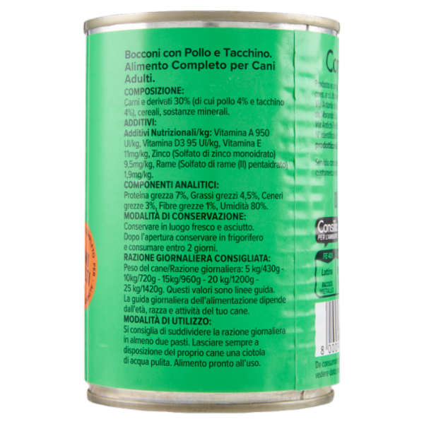 Consilia Derik Bocconi per Cane con Pollo e Tacchino 405 g