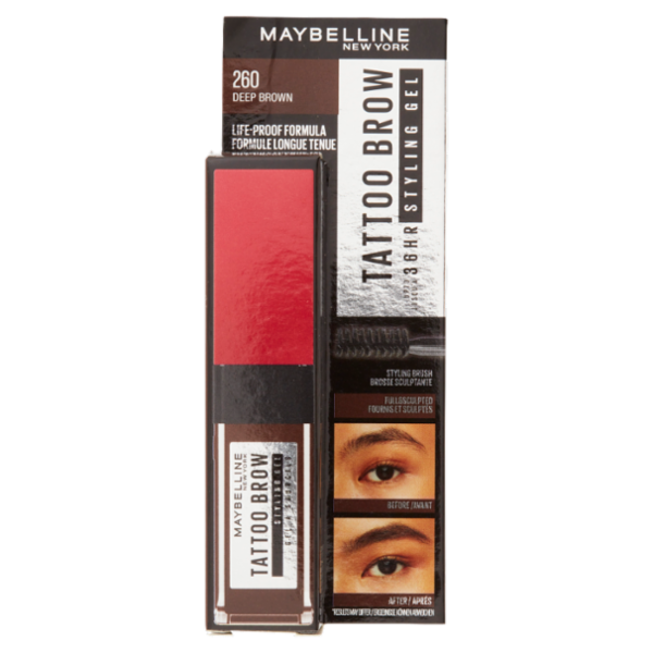 Maybelline Tattoo Brow Styling Gel Sopracciglia 260 Deep Brown 6 ml