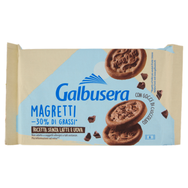Galbusera Magretti -30% di Grassi* con Gocce di Cioccolato 6 x 43,3 g