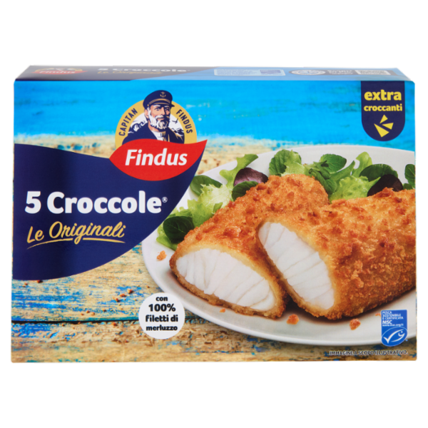 Capitan Findus 5 Croccole con 100% Filetti di Merluzzo - Le originali 540 g