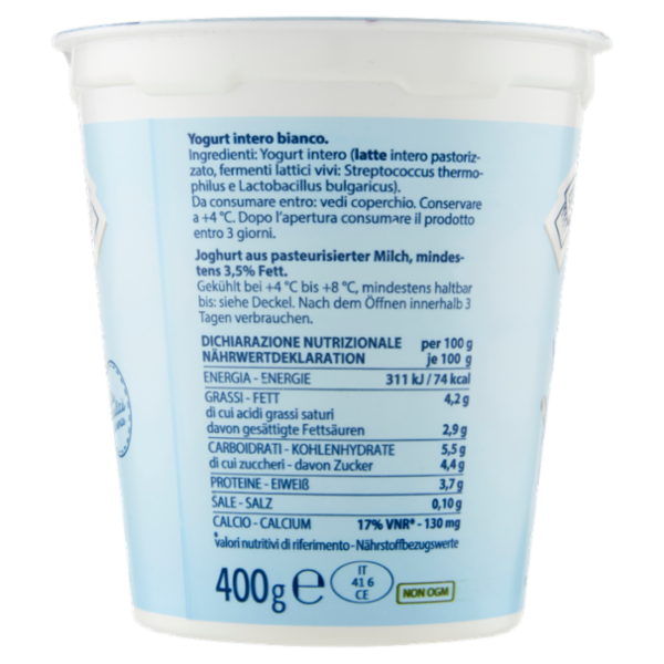 Sterzing Vipiteno Yogurt intero Bianco 400 g