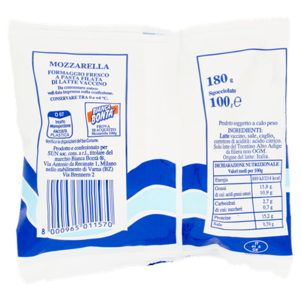 Bianca Bontà Mozzarella 100 g