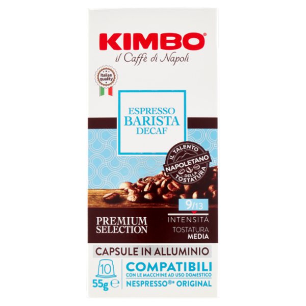 Kimbo Espresso Barista Decaf Capsule Compatibili con le Macchine Nespresso* 10 x 5.5 g