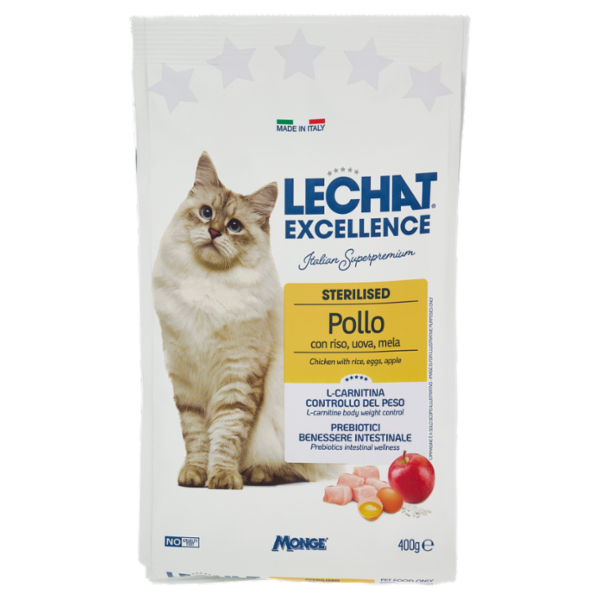Le Chat Excellence Sterilised Pollo con riso, uova, mela 400 g