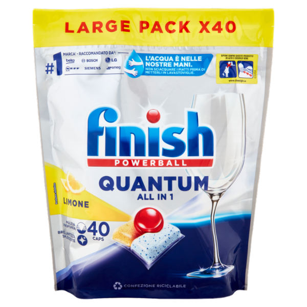 Finish Quantum All In One Lemon pastiglie lavastoviglie 40 lavaggi 416 g