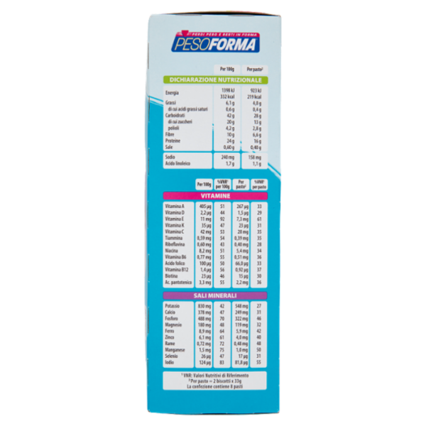 Pesoforma Biscotto Lampone e Mela, sostitutivo del pasto per perdita e controllo del peso, 16 x 33g