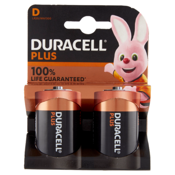 Duracell Plus D Batterie Torcia Alcaline 1.5V LR20 MN1300 confezione da 2 Pile Duracell