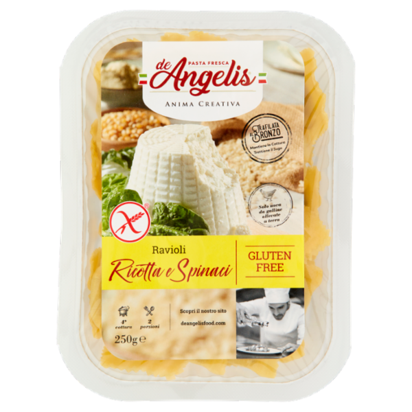 de Angelis Gluten Free Ravioli Ricotta e Spinaci 250 g