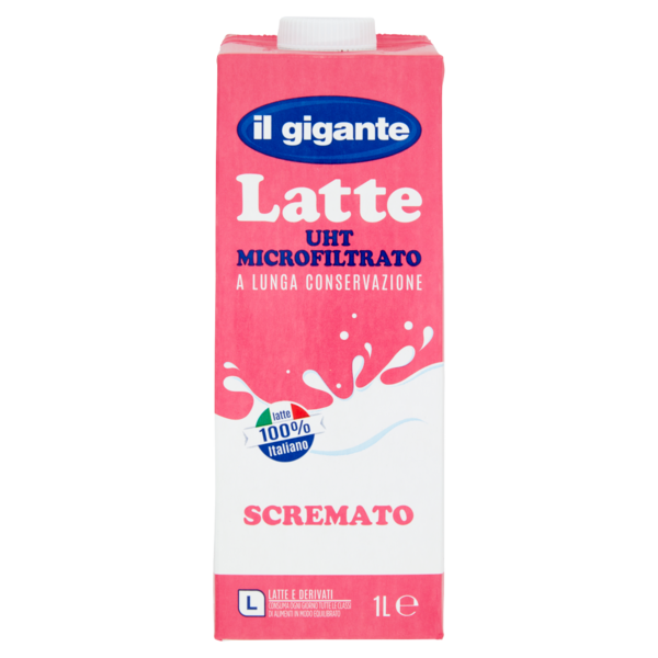 IL GIGANTE Latte UHT Microfiltrato a Lunga Conservazione Scremato 1 L