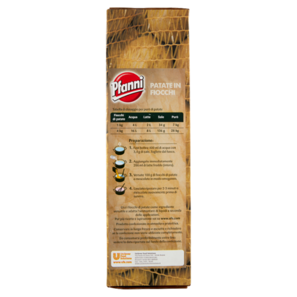Pfanni Patate in Fiocchi per Purè, Impanature, Gnocchi 4 Kg