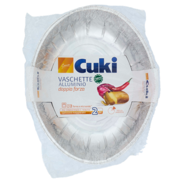 Cuki Cuoce Vaschette Alluminio doppia forza Pollo Arrosto 2 Pz