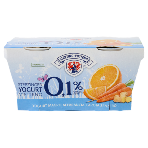 Sterzing Vipiteno 0,1% Grassi Yogurt Magro all'Arancia Carota e Zenzero 2 x 125 g