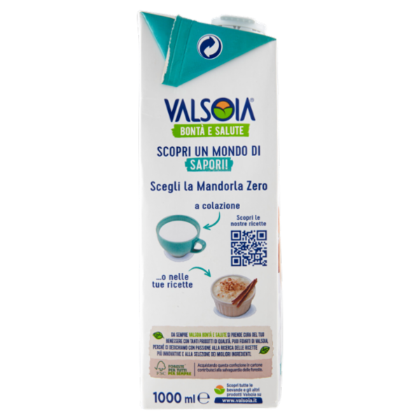 Valsoia Bontà e Salute Bevanda mandorla zero zuccheri 1000 ml