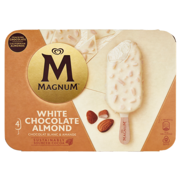 Magnum White Chocolate Almond 4 Gelati 292 g