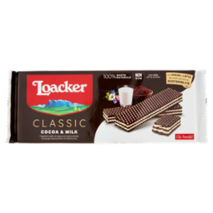 Loacker Classic Cocoa & Milk Wafer Al Cacao Con Crema Al Latte 100% Alpino Wafers 175g