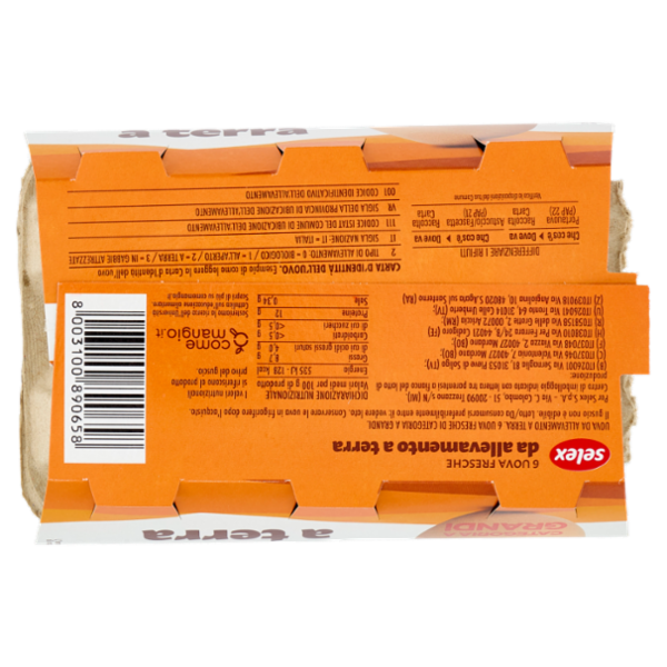 Selex 6 Uova Fresche Grandi da Allevamento a Terra Categoria A