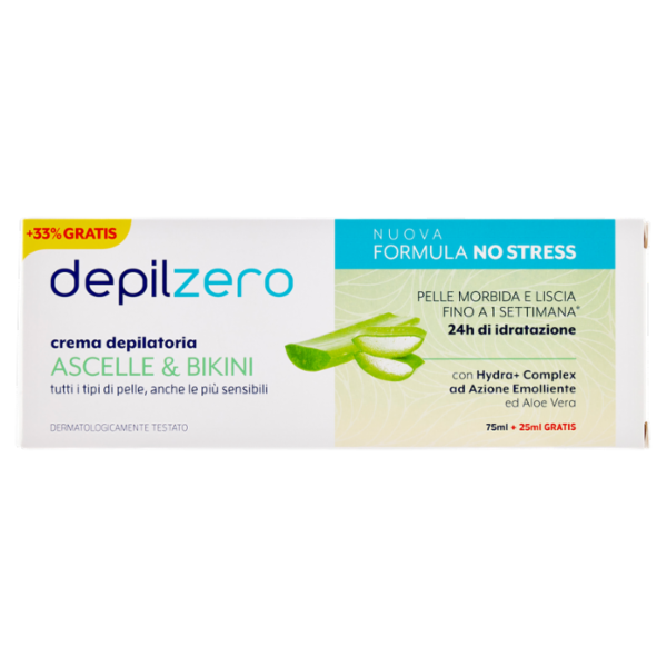 depilzero crema depilatoria Ascelle & Bikini 75 ml + 25 ml Gratis