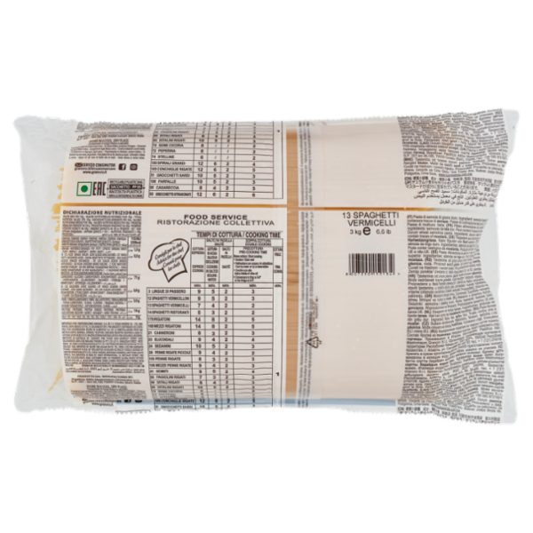 granoro Food Service 13 Spaghetti Vermicelli 3 kg