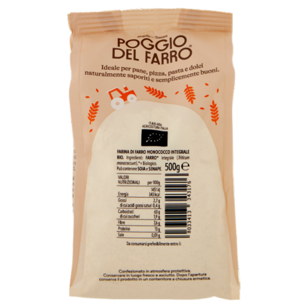 Poggio del Farro Farina di Farro Bio Integrale Monococco 500 g
