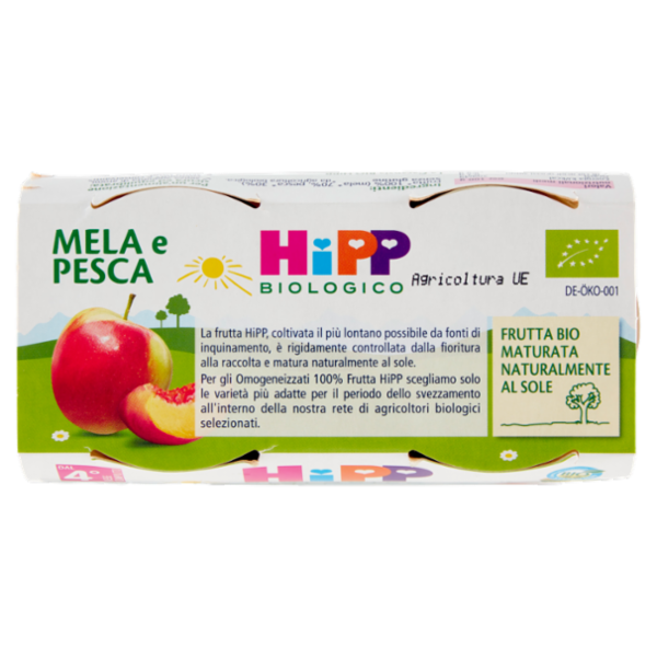 HiPP Biologico Mela e Pesca Omogeneizzato 2 x 80 g