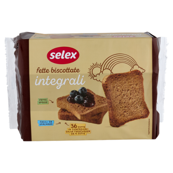 Selex Fette Biscottate con Farina di Frumento Integrale in Confez. Salvafreschezza 9x4 fette 320 g