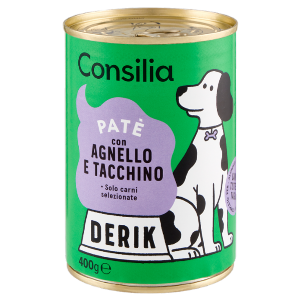 Consilia Derik Paté per Cane con Agnello e Tacchino 400 g