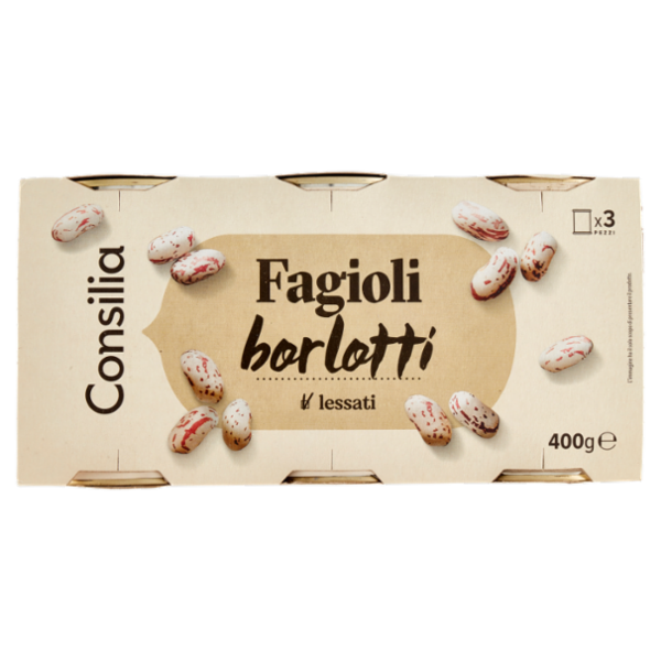 Consilia Fagioli Borlotti Lessati 3 x 400 g