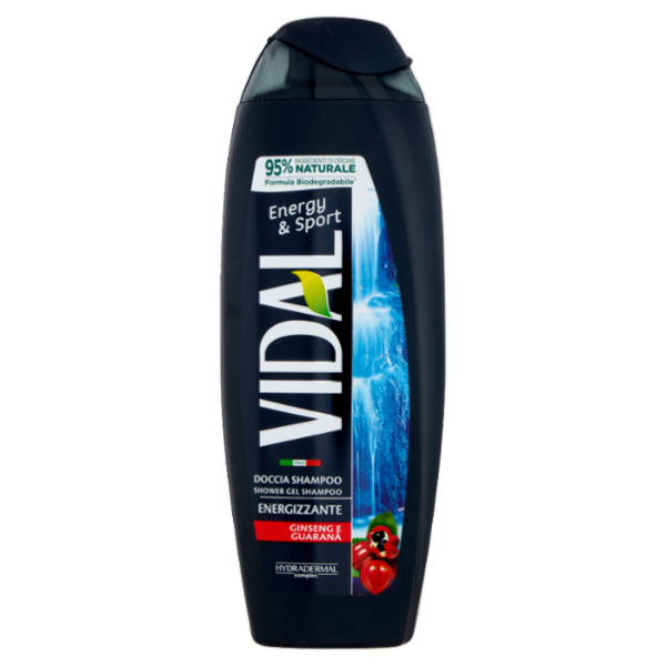 Vidal Energy & Sport Doccia Shampoo Energizzante Ginseng e Guaranà 250 ml
