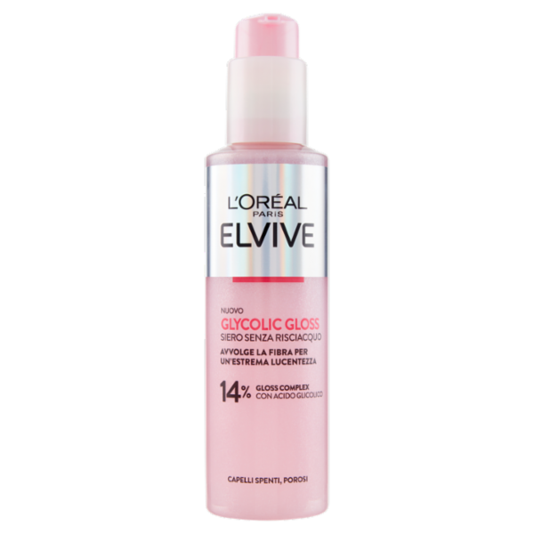 L'Oréal Paris Elvive Glycolic Gloss Siero Senza Risciacquo con Acido Glicolico 150 ml