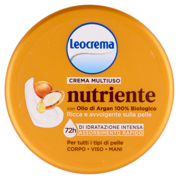 Leocrema Crema Multiuso nutriente con Olio di Argan 100% Biologico 200 ml