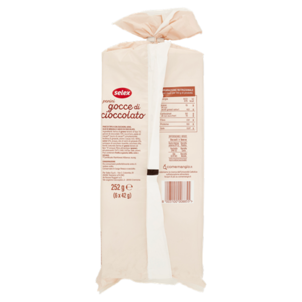 Selex Panini con Gocce di Cioccolato 6x42 g