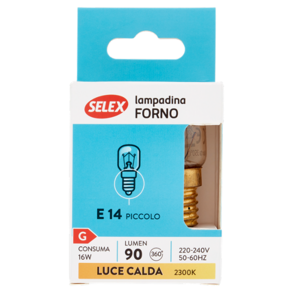 Selex Lampadina Incandescenza Pera Forno E14 16W Luce Calda