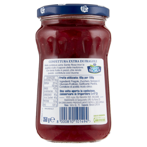 Santa Rosa Confettura Fragole 65% 350 g