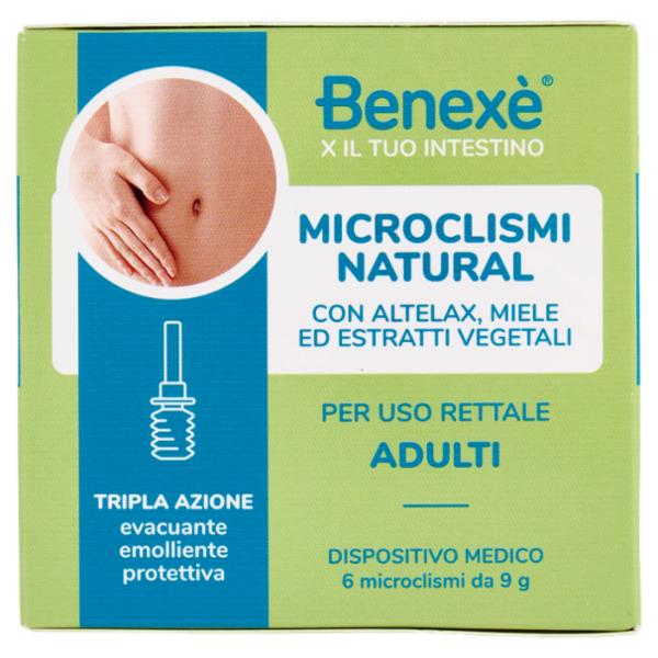 Benexè X il Tuo Intestino Microclismi Natural per Uso Rettale Adulti 6 x 9 g