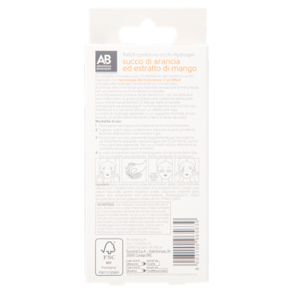 Armonia & Benessere Patch Contorno Occhi Hydrogel con Succo D'Arancia e Estratto di Mango 2 pezzi