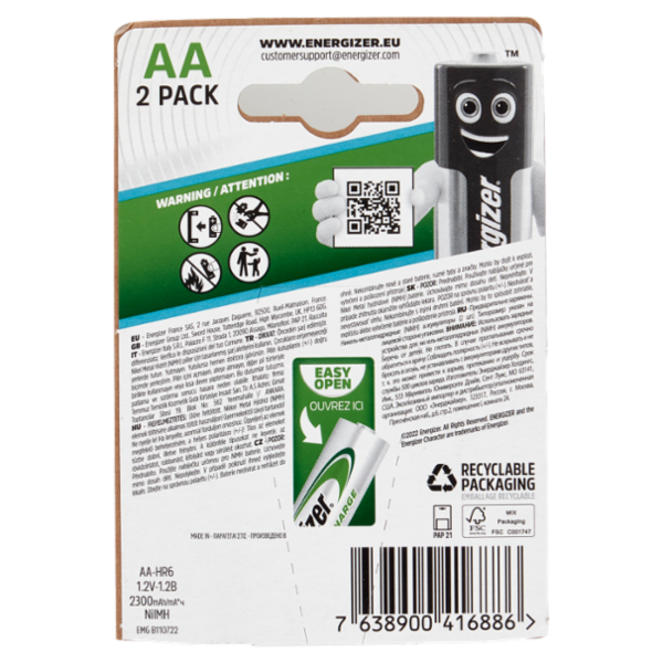 Energizer Accu Recharge Extreme AA 2 pz