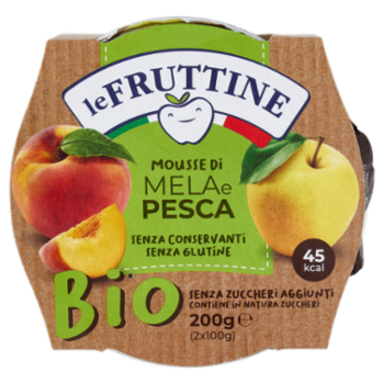 Le Fruttine Bio Mousse Di Mela e Pesca 2 x 100 g
