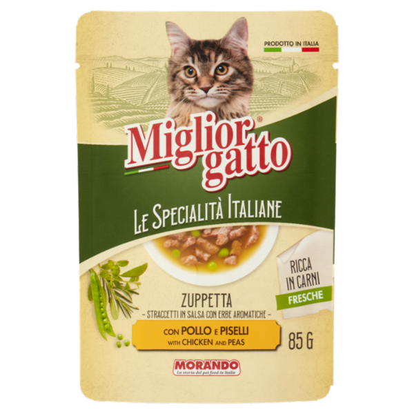 Migliorgatto Le Specialità Italiane Zuppetta con Pollo e Piselli 85 G
