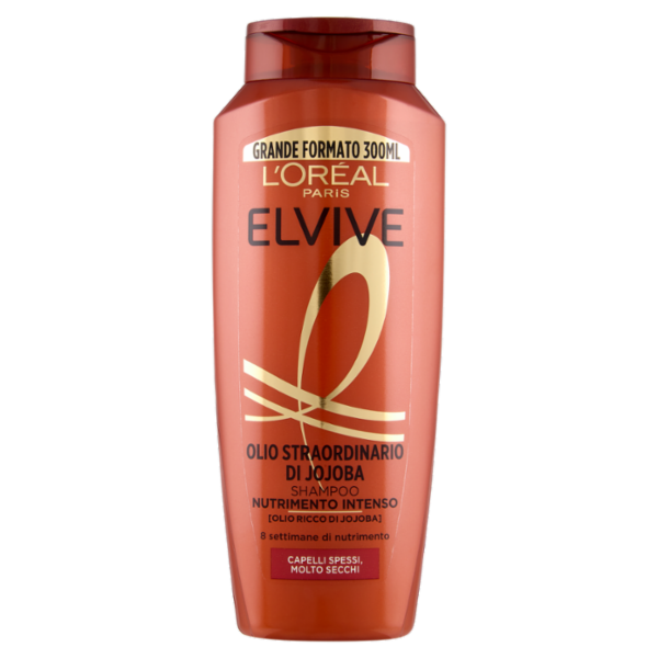 Elvive Olio Straordinario di Jojoba Shampoo Nutrimento Intenso, per Capelli Molto Secchi, 300 ml
