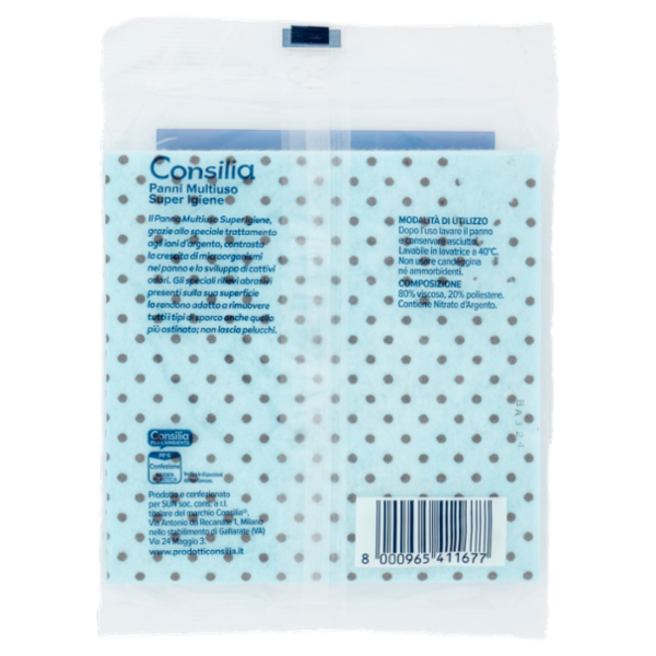 Consilia Panno Super Igiene con Ioni d'Argento 2 pz
