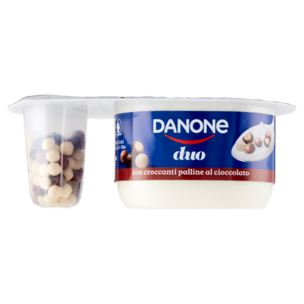 Danone Duo, Yogurt Bianco Cremoso con Croccanti Palline al Cioccolato, 98g
