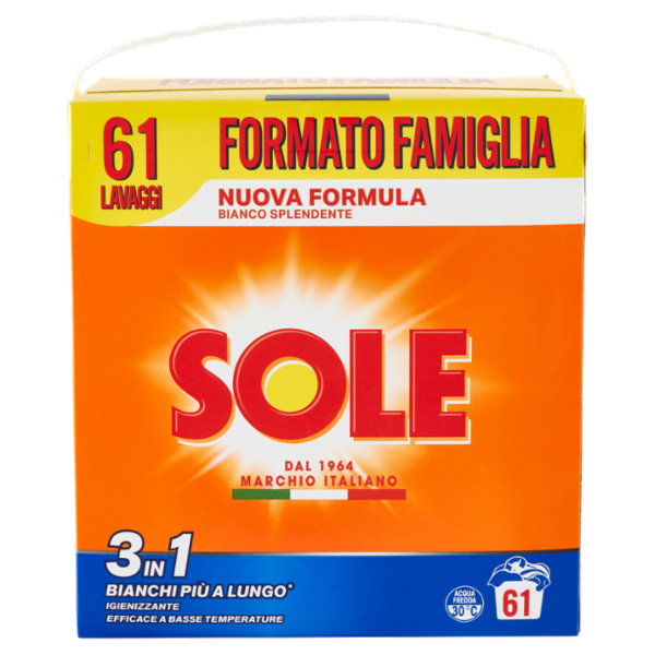 Sole Polvere lavatrice Bianco Splendente 61 lavaggi 3,05 kg