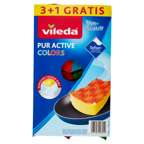 Vileda Pur Active Ondattiva Colors 4 pz
