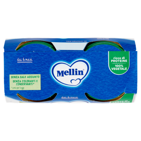 MELLIN Fagioli Bianchi, Melanzane, Porri e Patate Dolci omogeneizzato 2 x 130 g